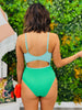 Green Stripe One-Piece Swimsuit (Reg. & Plus)