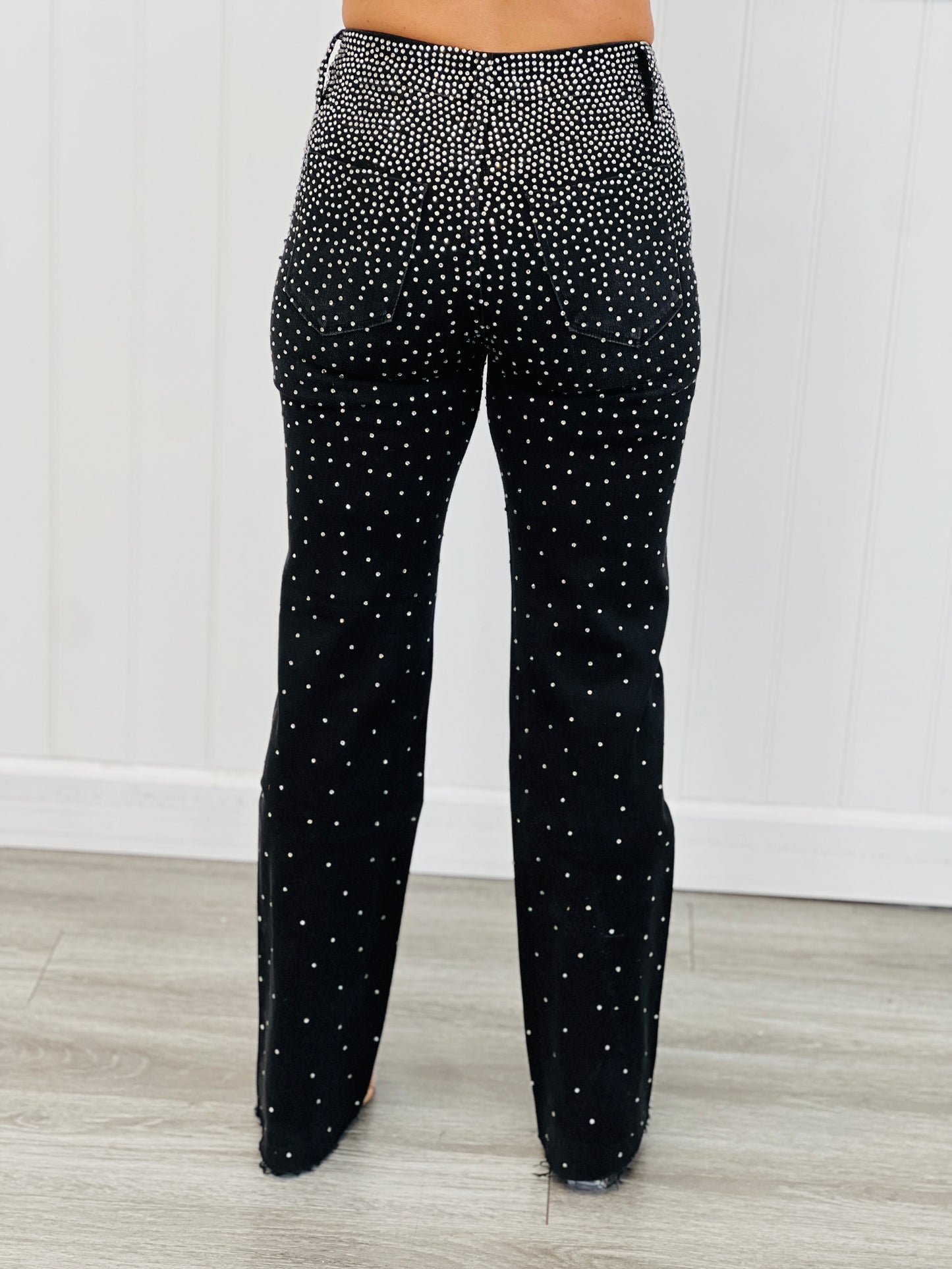 Black Rhinestone Studded Jeans (Reg & Plus)