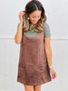Chestnut Faux Suede Shift Mini Dress (Reg.)