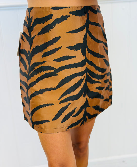 Tiger Print Mini Skirt (Reg.)