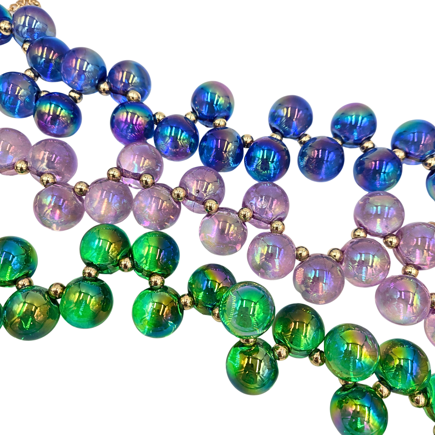 Iridescent Bubble Ball Bead Necklace (3 Colors)