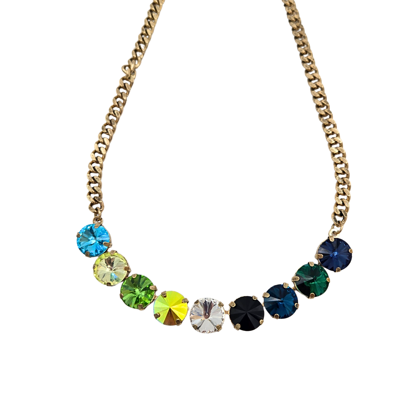 Sienna - The Mini Grace Necklace in Lagoon Mix