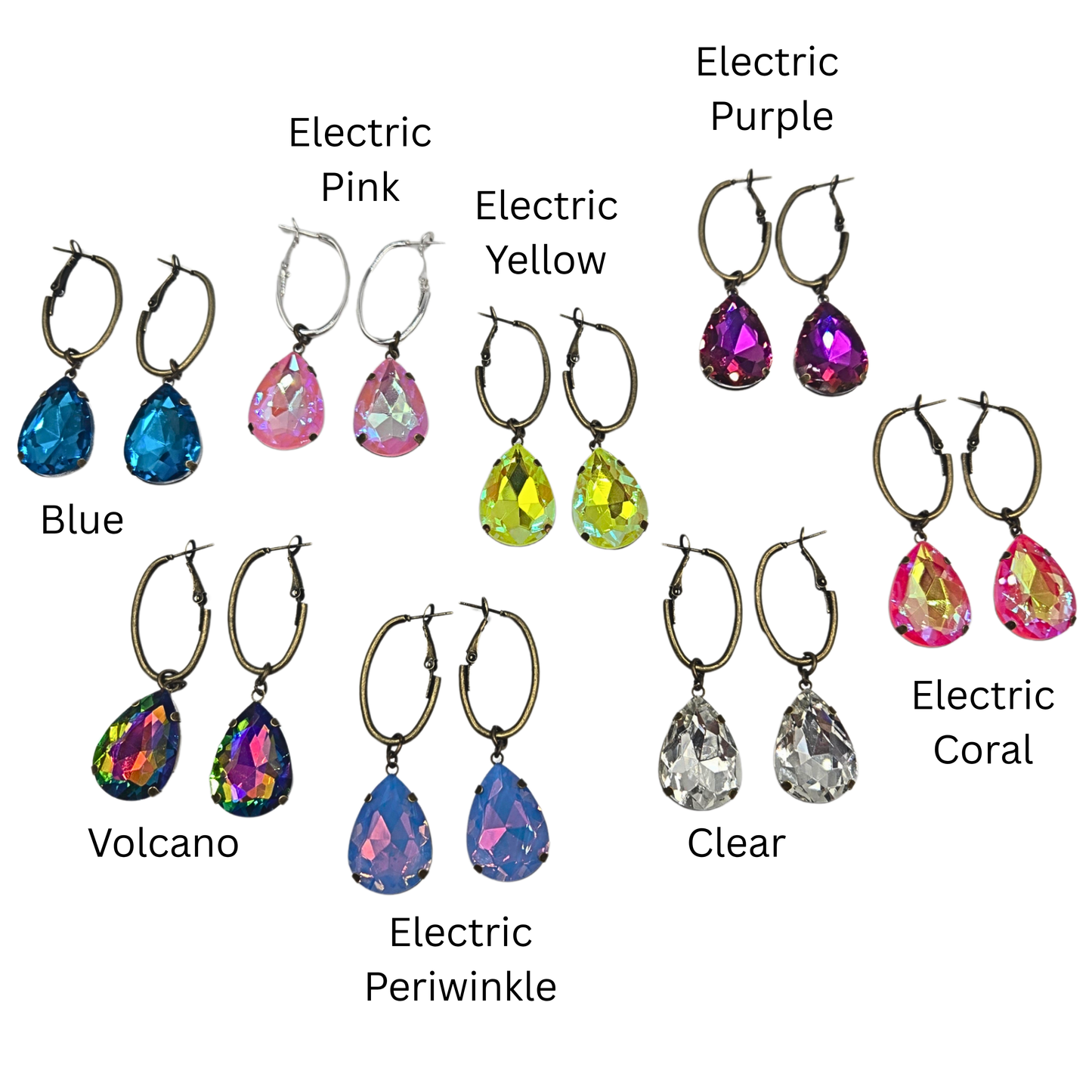 Gypsy South - Teardrop Jewel Earrings (8 colors)