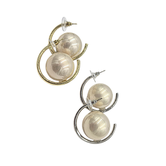 Halo Pearl Hoop Earrings (2 colors)