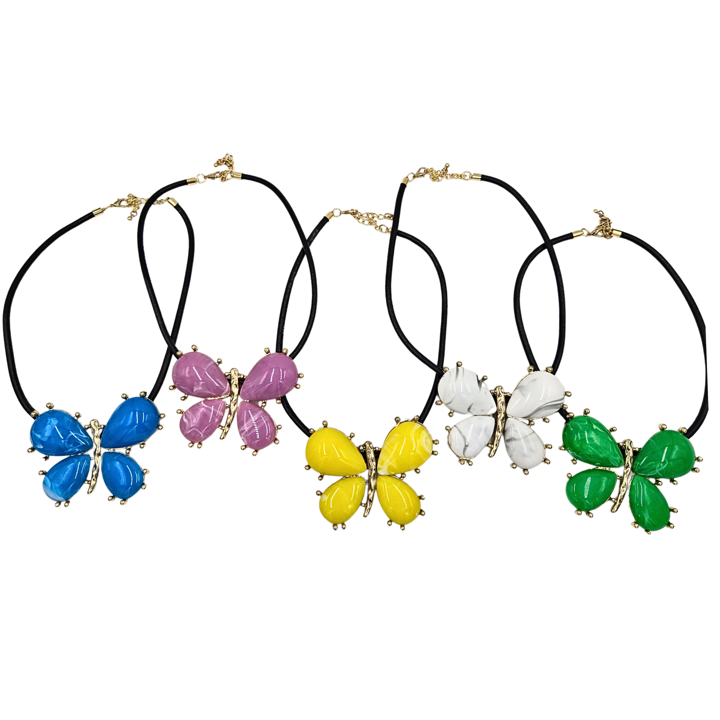 Marble Butterfly Statement Necklace (5 colors)