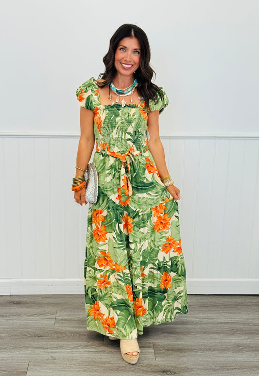 Tropical Dream Floral Print Maxi Dress (Reg & Plus)