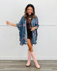 Chambray Flower Child Ruffled Cardigan (Reg & Plus)-2 Colors