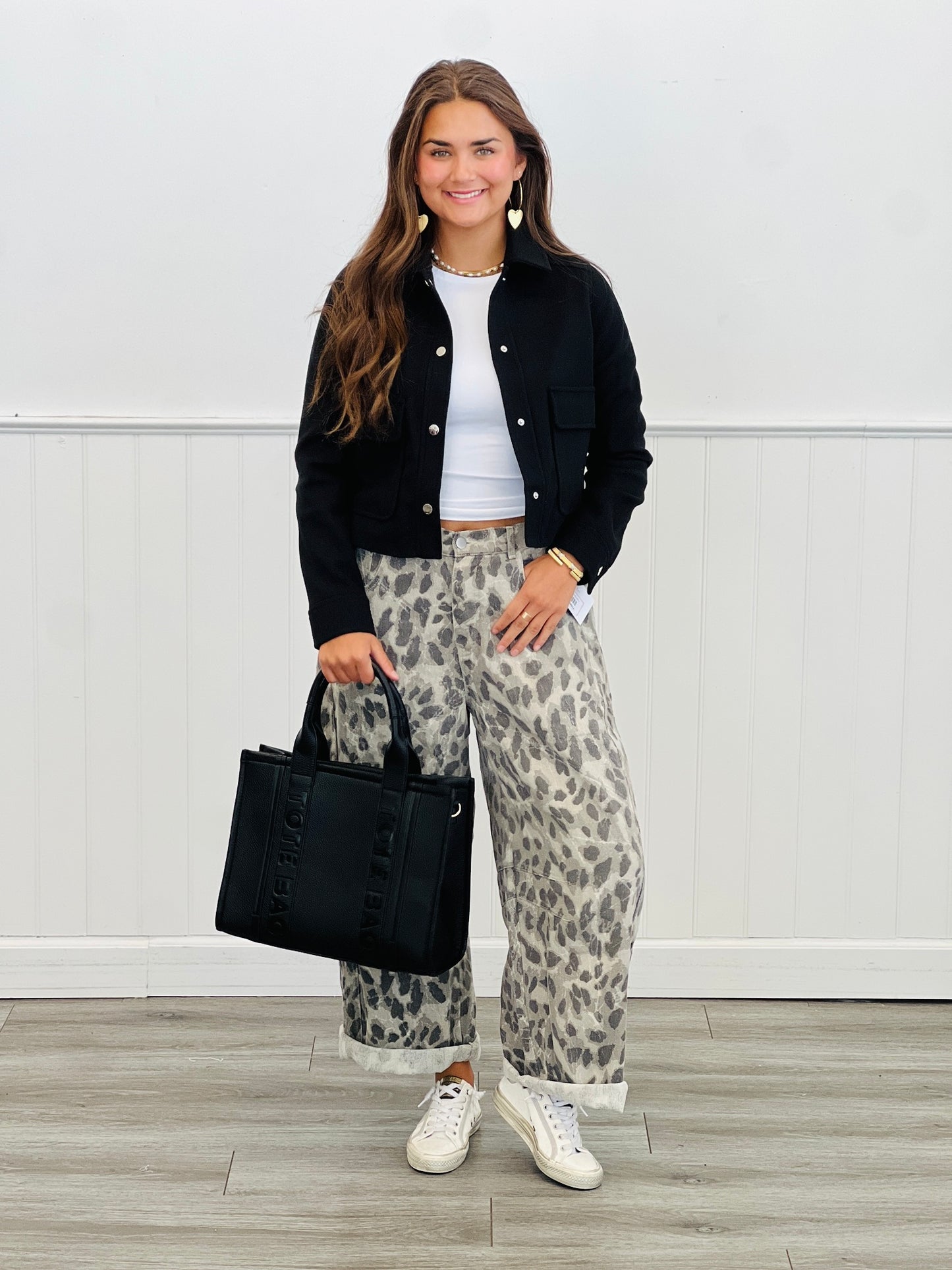 Essential Felt Snap Up Jacket (Reg & Plus)-3 Colors