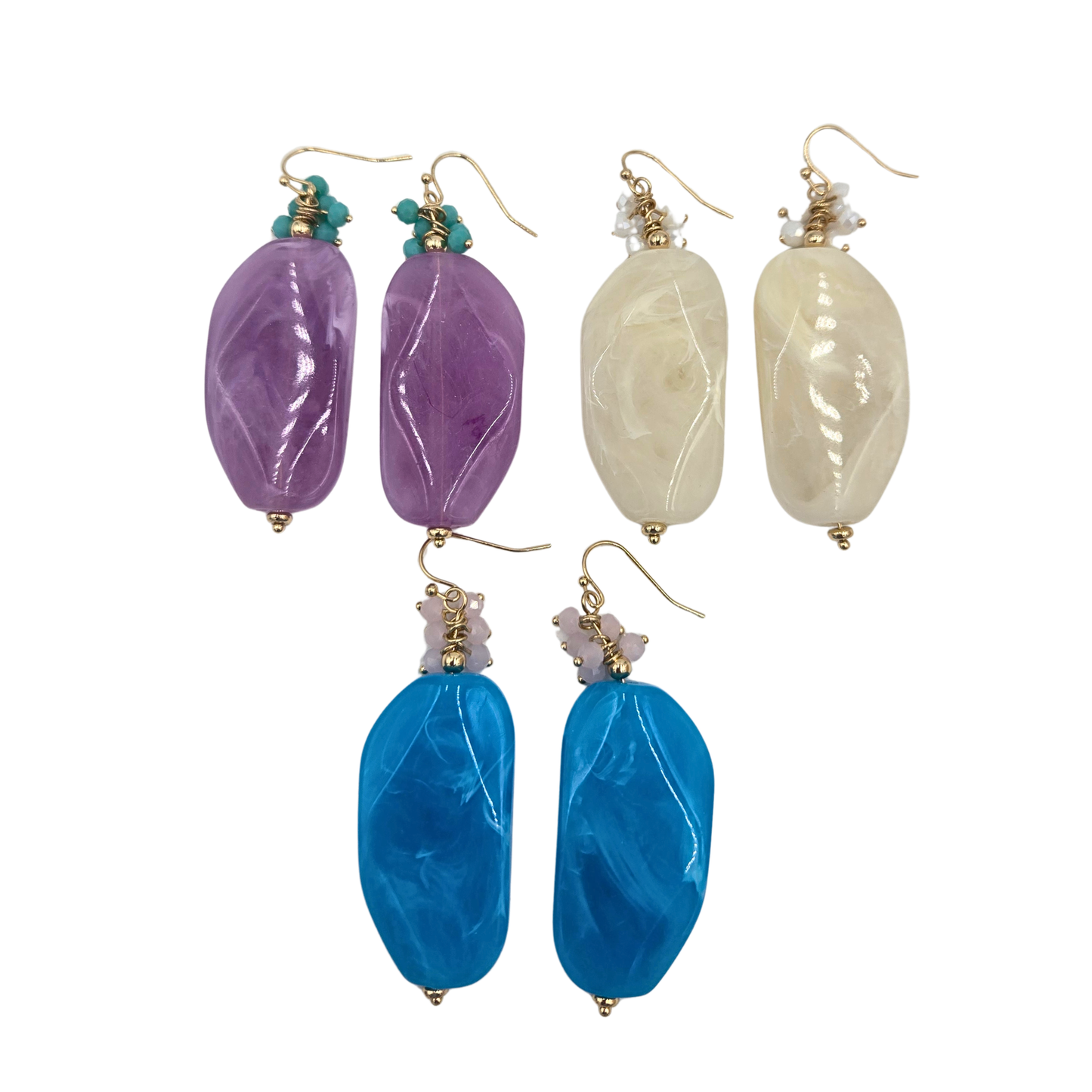 Marble Pendant Statement Earrings (3 colors)