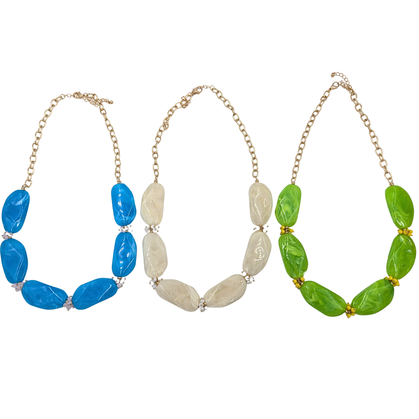 Marble Pendant Statement Necklace (3 colors)