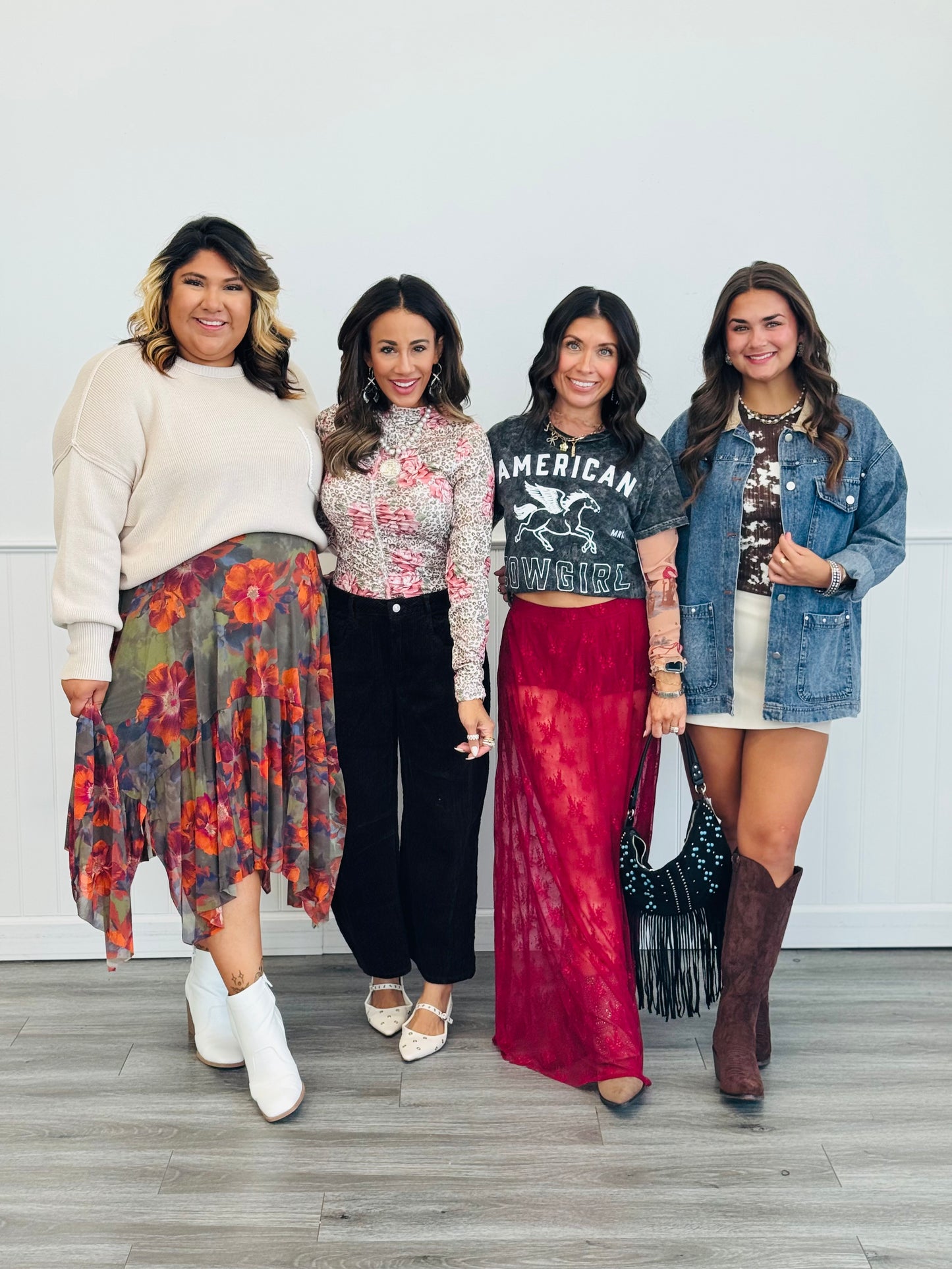 Floral Print Ballerina Midi Skirt (Reg.)-2 Colors