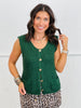Chunky Button Down Sweater Vest Top (Reg.)-2 Colors