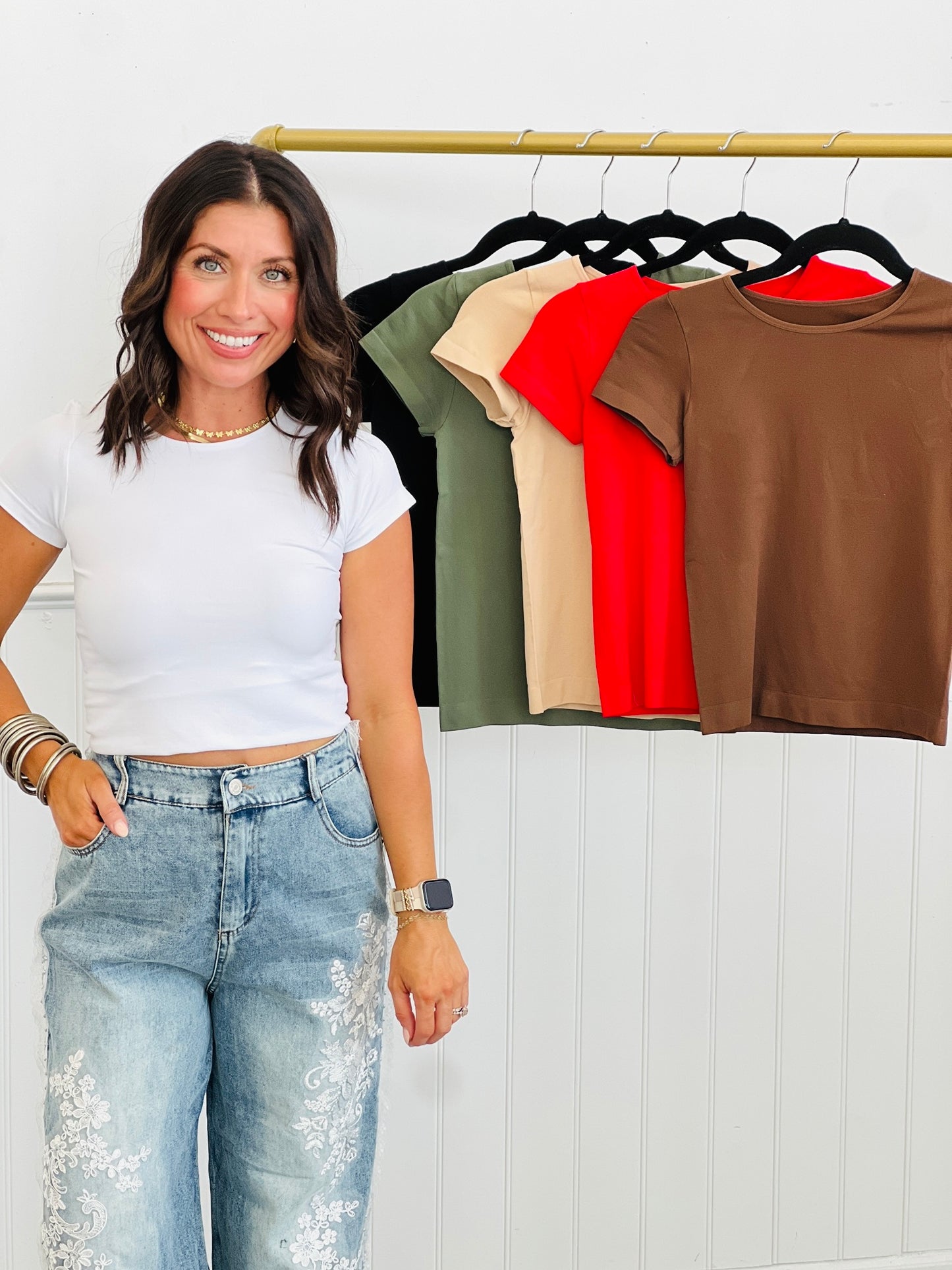 Smooth Feeling Solid Seamless Crew Neck Top (Reg & Plus)- 7 Colors