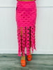 Hot Pink Crochet Geometric Maxi Skirt (Reg & Plus)