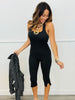 Black Halter Neck Capri Jumpsuit (Reg.)