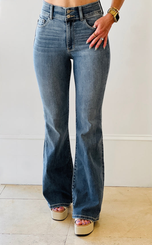 Judy Blue High Waist Dare To Flare Jeans (Reg. & Plus)
