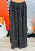 Black Polka Dot Pleated Wide Leg Pants (Reg.)