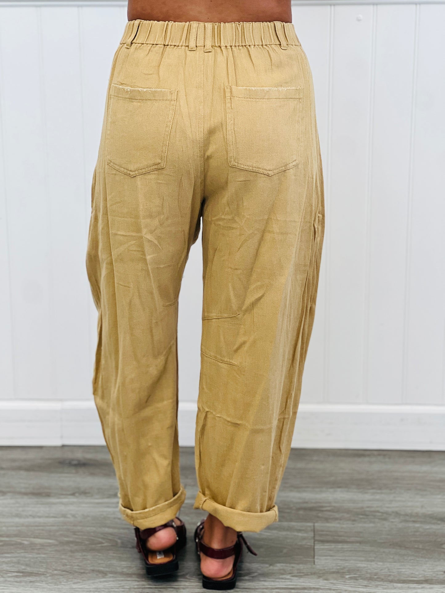 Acid Washed Denim Barrel Pants (Reg & Plus)-2 Colors