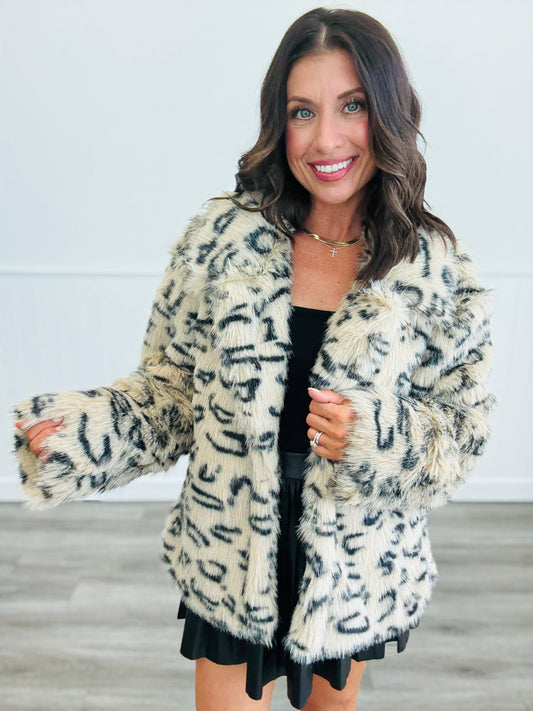 Leopard Faux Fur Jacket (Reg.)