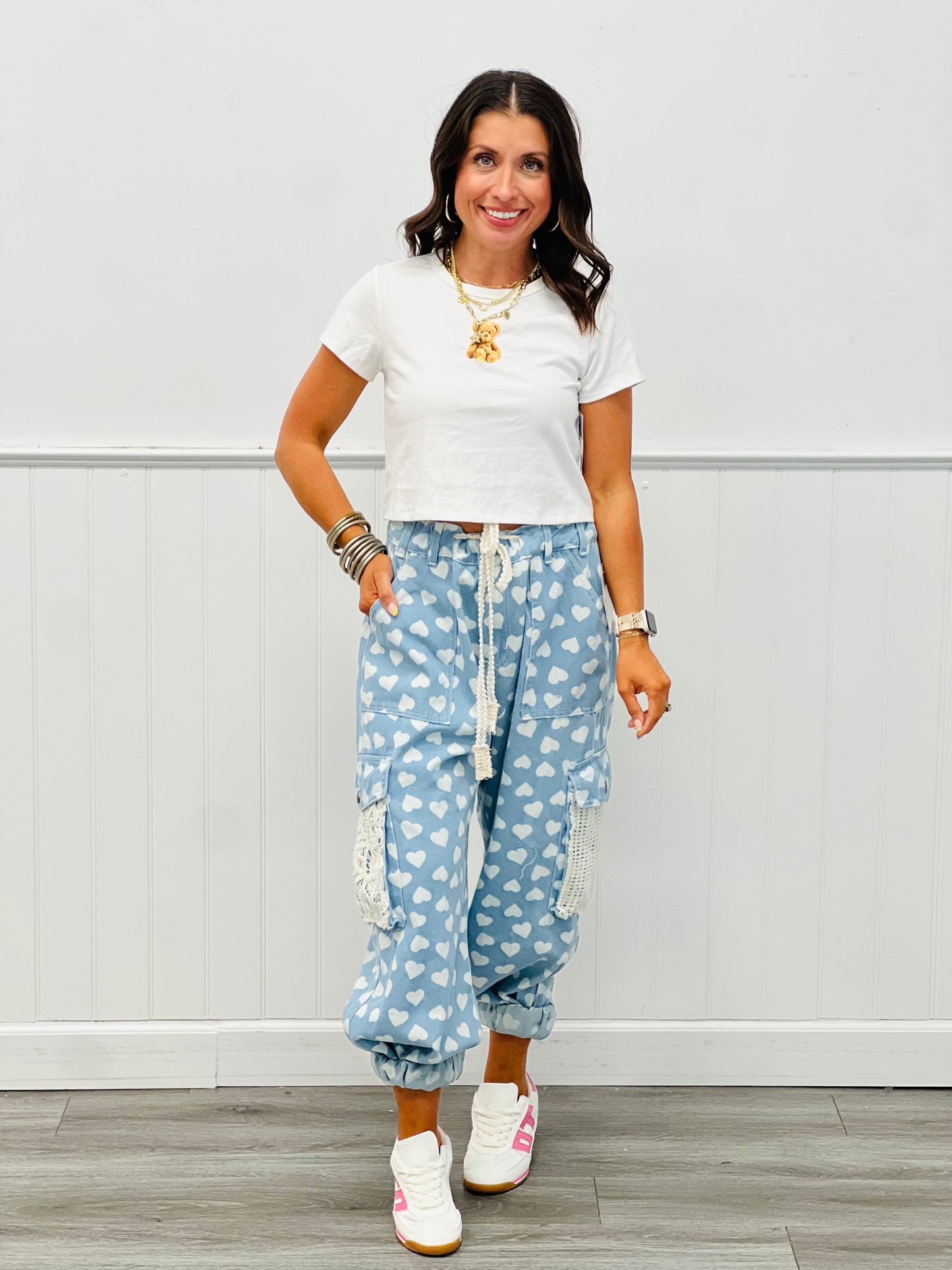 Embroidered Bear Baby Tee Top (Reg.)-2 Colors