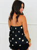 Black Polka Dot Strapless Blouse (Reg.)