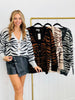 Zebra Print Button Up Cardigan (One Size) - 4 Colors