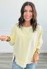 Washed Side Slits Long Sleeve Top (Reg.) - 2 Colors