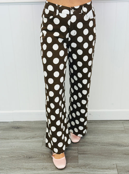 Brown/Ivory Polka Dot Pants (Reg & Plus)