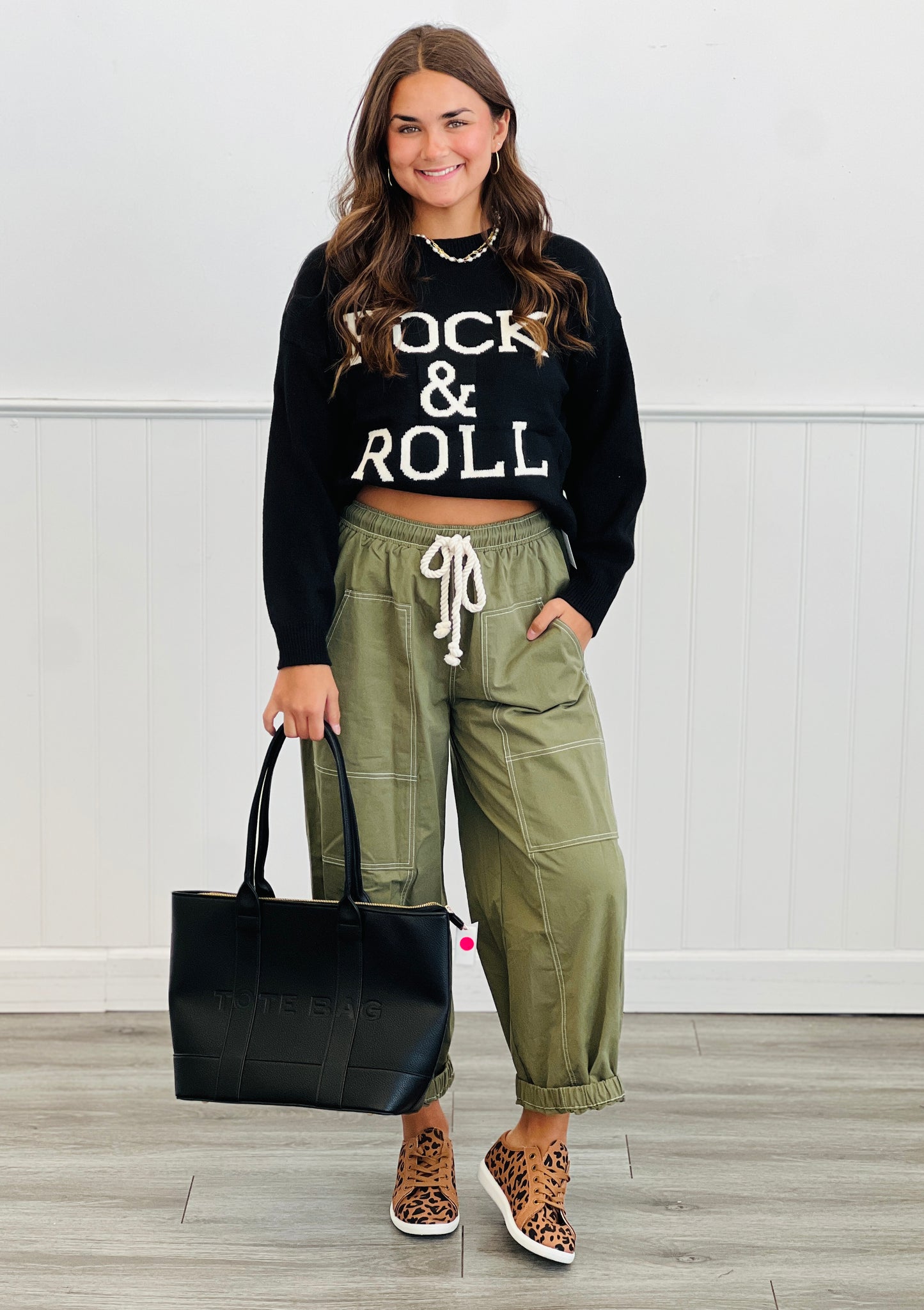 Light Moss Drawstring Balloon Pants (Reg & Plus)