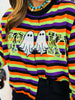 Queen Of Sparkles Striped 'Spooky' Icon Button Up Cardigan (Reg. and Plus)