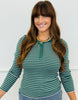 H Green Striped LS Polo Top (Reg. and Plus)