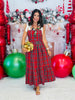Red Plaid Ribbon Strap Midi Dress (Reg.)