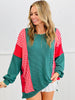 Hunter Green Color Block Holiday Top (Reg & Plus)