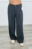 Black Stripe Wide Leg Pants (Reg.)