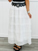 White Swiss Dot Chiffon Maxi Skirt (Reg & Plus)