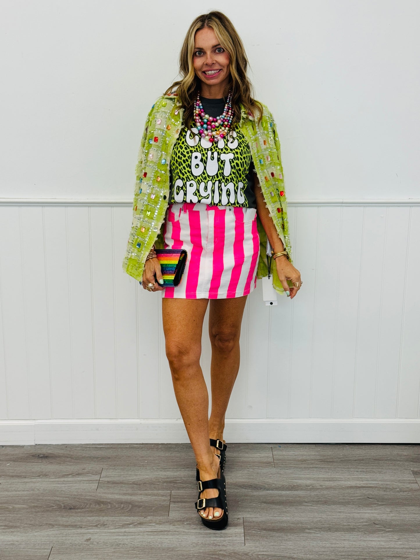 Cute But Crying Leopard Tee (Reg. and Plus)