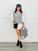 Grey/White Twofer Sweater Vest Top (Reg. and Plus)