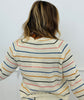 Ivory Multi Stripe Knit Button Up Sweater (Reg & Plus)