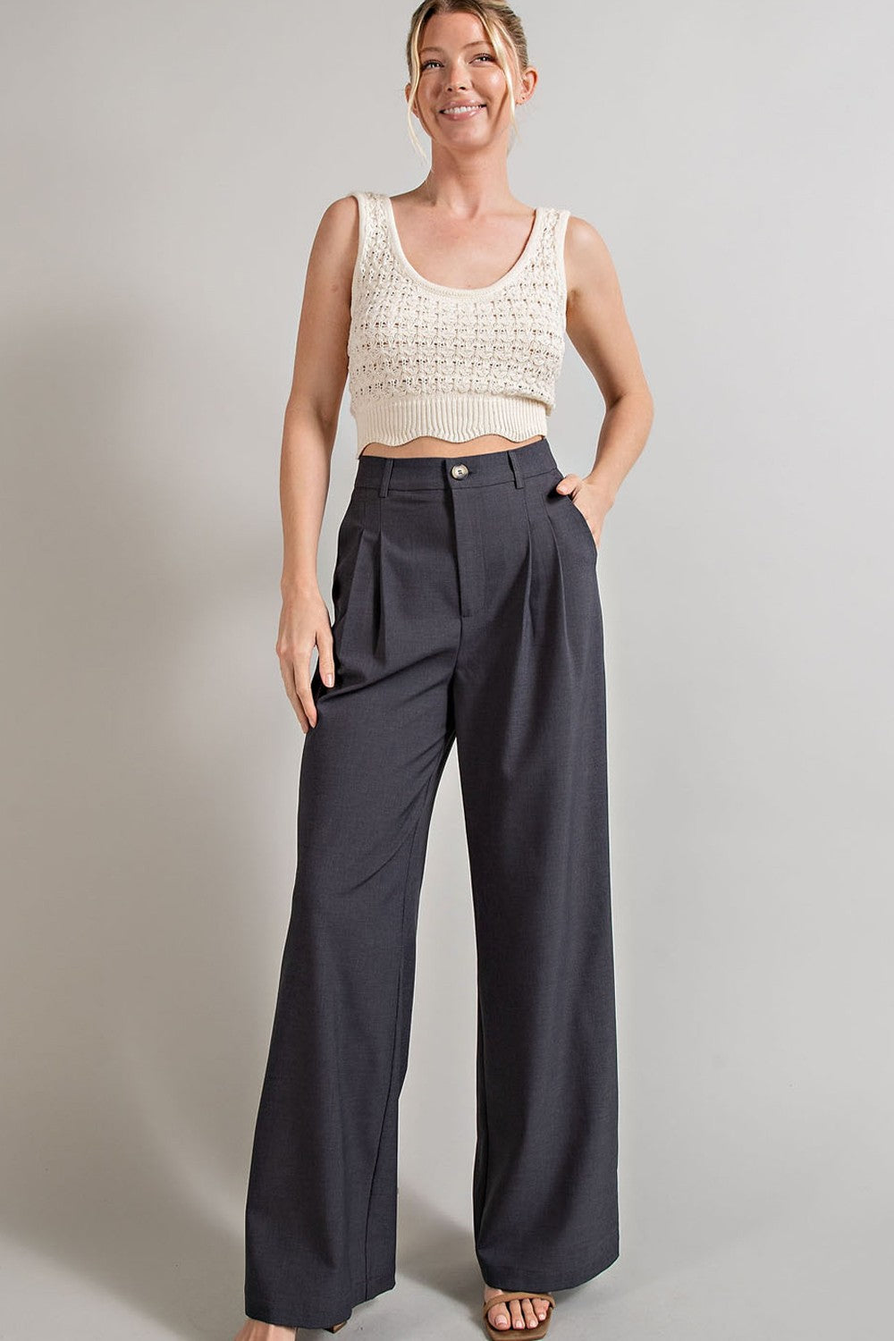 Straight Leg Pants (Plus)- 3 Colors