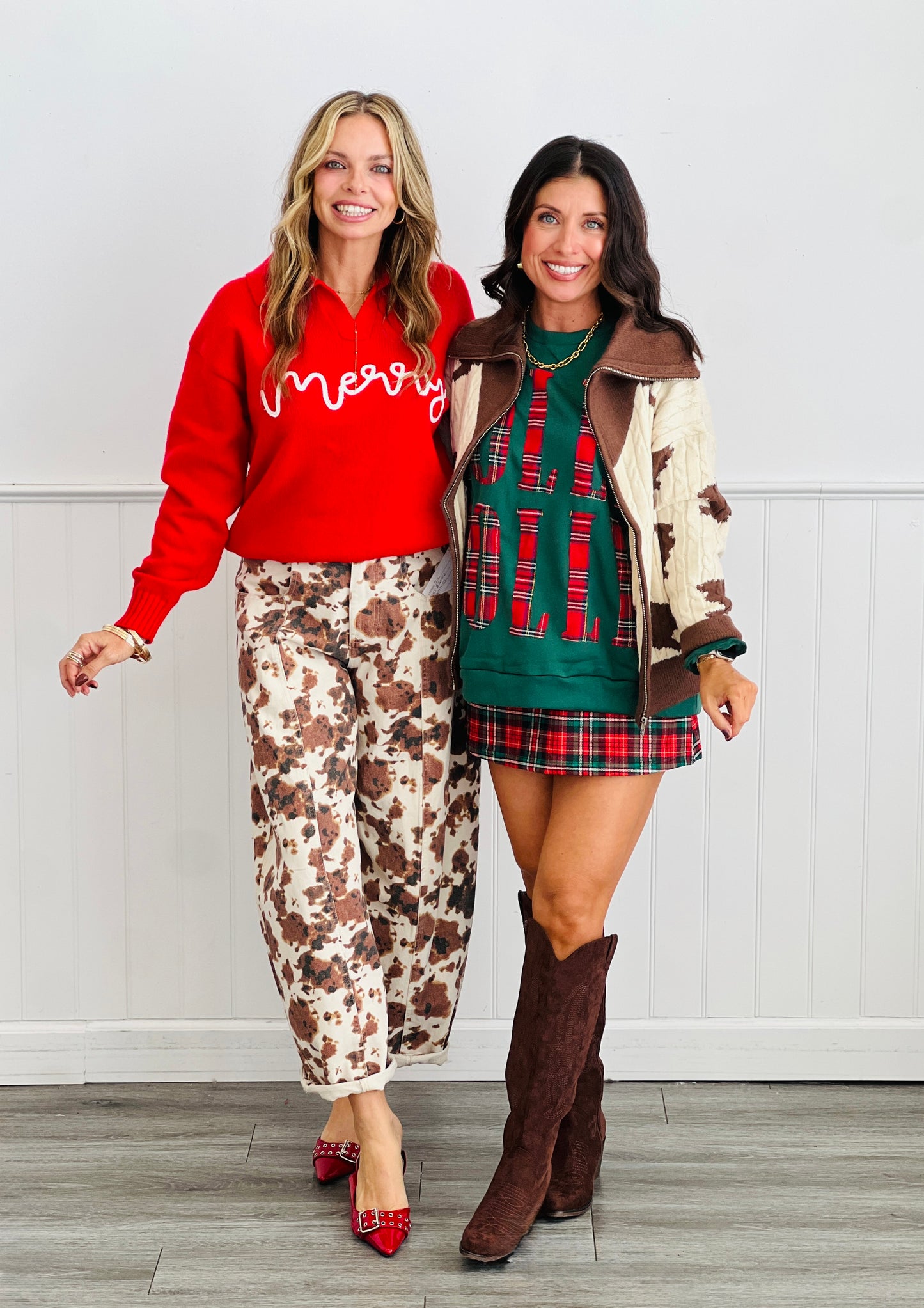 Green/Red Plaid Holly Jolly Graphic Sweatshirt (Reg.)