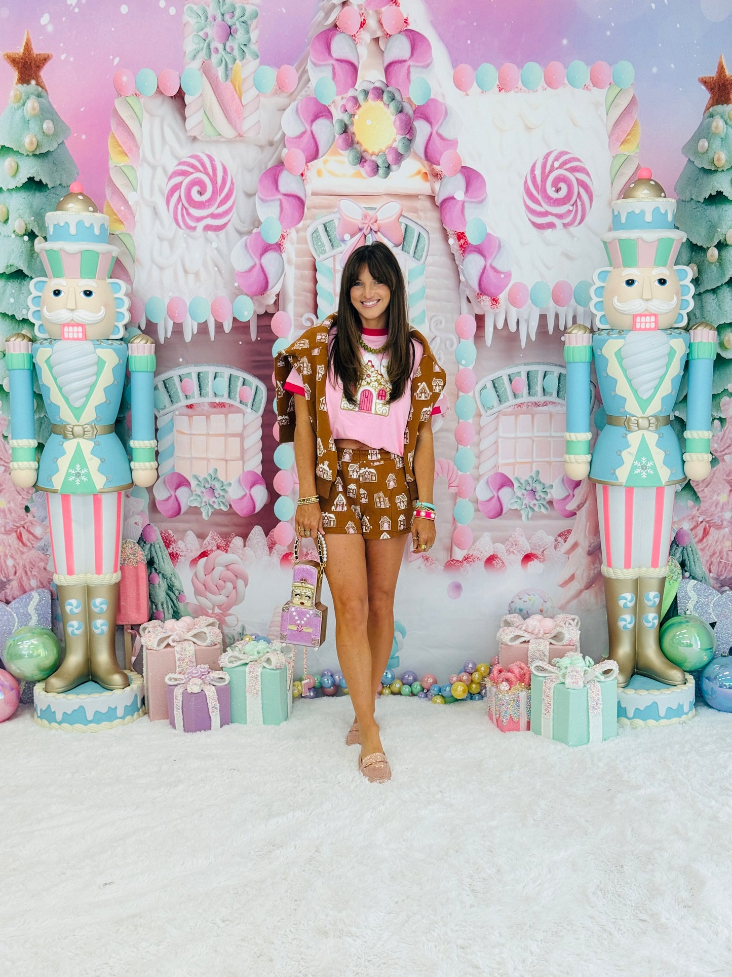 Foil Gingerbread House Tee (Reg. and Plus)