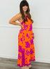 Orange Tropical Delight Midi Halter Dress (Reg.)