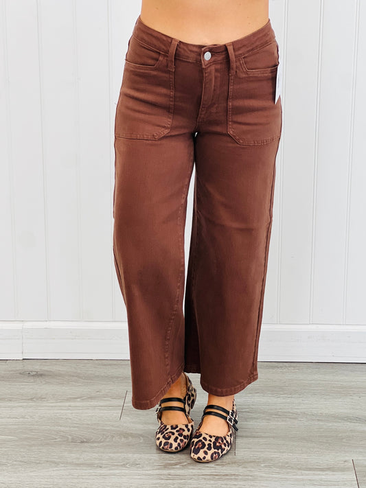 Judy Blue Autumn Edge Wide Leg Jeans (Reg. and Plus)