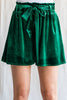 Velvet Belted Paper Bag Shorts- 3 Colors