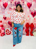 Ivory/Red Hearts All Around Top (Reg & Plus)