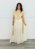 Beige Sheer Floral Mock Neck Lace Top (Reg.)