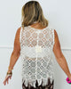 Cream Floral Crochet Vest Top (One Size)