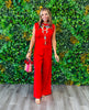 Red Sleeveless Jumpsuit (Reg.)