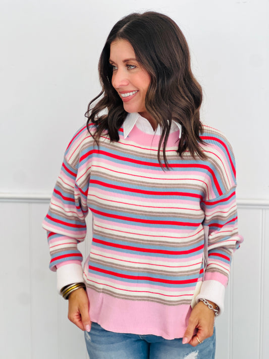 Rosemilk Multi Stripe Knit Top (Reg.)