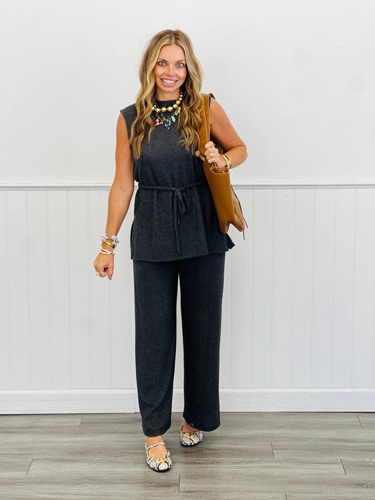 Charcoal Wide Leg Pants (Reg.)